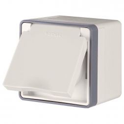 Розетка с крышкой и шторками IP44 Werkel W5071203 IP44 слоновая кость (WL15-02-04)