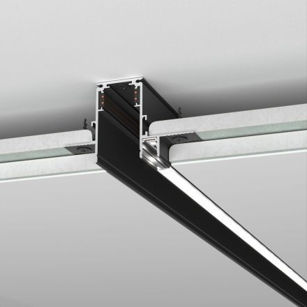 Slim Magnetic Шинопровод встраиваемый с местом под светодиодную ленту (чёрный) (2м) Elektrostandard