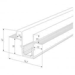Slim Magnetic Шинопровод встраиваемый с местом под светодиодную ленту (чёрный) (2м) Elektrostandard