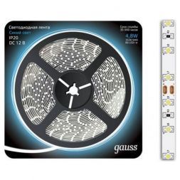 Лента Gauss LED 2835/60-SMD 4.8W 12V DC синий (блистер 5м)
