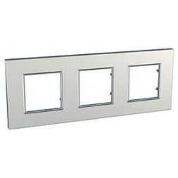 Рамка 3-ая Schneider Electric Unica Quadro Серебро MGU6.706.55