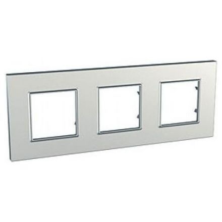 Рамка 3-ая Schneider Electric Unica Quadro Серебро MGU6.706.55