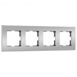 Рамка на 4 поста Slab (серебро матовый) W0042965 Werkel