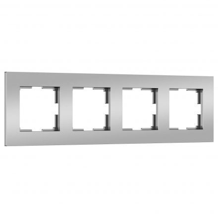 Рамка на 4 поста Slab (серебро матовый) W0042965 Werkel