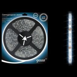 Лента Gauss LED 2835/60-SMD 4.8W 12V DC синий IP66 (блистер 5м)
