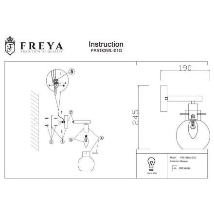 Бра Freya FR5183WL-01G Circle