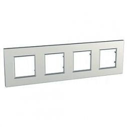Рамка 4-ая Schneider Electric Unica Quadro Серебро MGU6.708.55