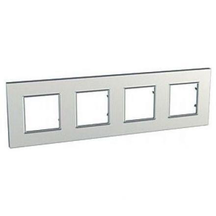 Рамка 4-ая Schneider Electric Unica Quadro Серебро MGU6.708.55