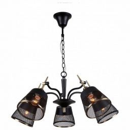 Люстра Linvel LV 9253/5 Денвер Черный/античная бронза (LINVEL LV 9253/5 Денвер Черный/античная бронза Е14 40W)