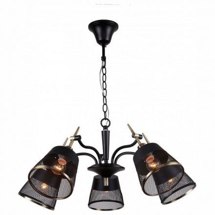 Люстра Linvel LV 9253/5 Денвер Черный/античная бронза