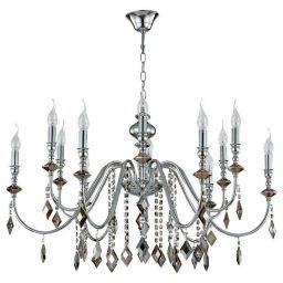 Подвесная люстра Crystal Lux MERCEDES SP6+6 CHROME/SMOKE (CRYSTAL-LUX MERCEDES SP6+6 CHROME/SMOKE)