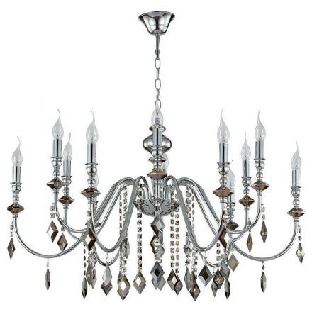 Подвесная люстра Crystal Lux MERCEDES SP6+6 CHROME/SMOKE