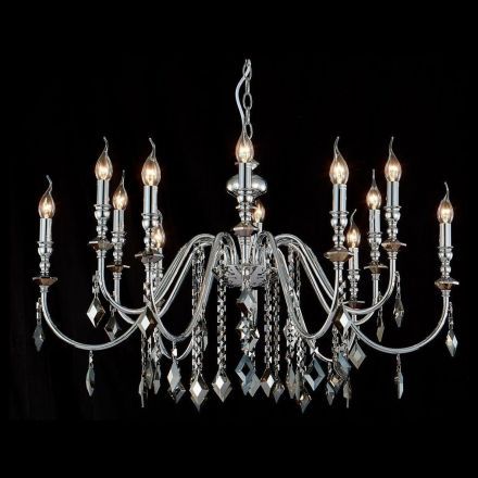 Подвесная люстра Crystal Lux MERCEDES SP6+6 CHROME/SMOKE