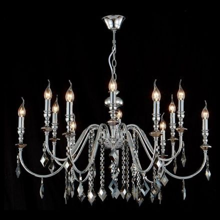Подвесная люстра Crystal Lux MERCEDES SP6+6 CHROME/SMOKE