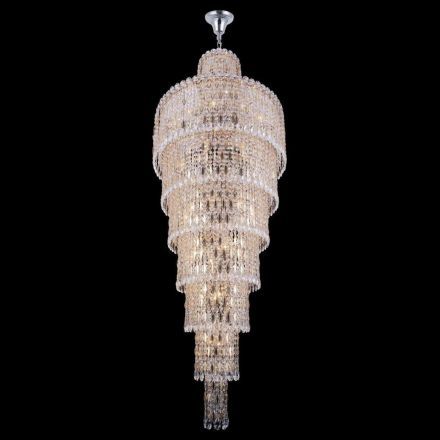 Каскадная люстра Crystal Lux Lirica SP40 D700 Chrome/Gold-Transparent