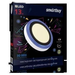 Накладной светодиодный светильник 13W 3000K с синим контуром Smartbuy SBL1-DLB-13-3K-B