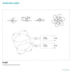 Потолочный светодиодный светильник Ambrella FL337/6 CH Metallic