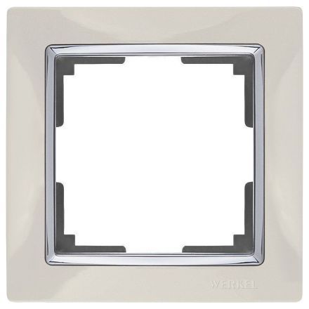 Рамка 1-местная Werkel W0011903 слоновая кость, вставка хром (WL03-Frame-01-ivory)