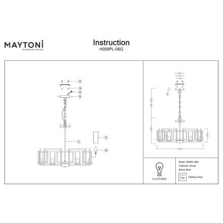 Подвесная люстра Maytoni Bowi H009PL-06G