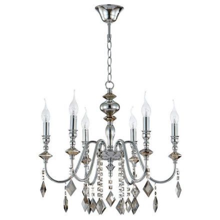Подвесная люстра Crystal Lux MERCEDES SP6 CHROME/SMOKE