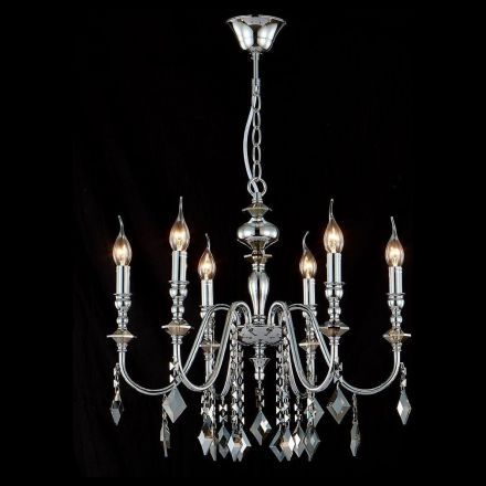 Подвесная люстра Crystal Lux MERCEDES SP6 CHROME/SMOKE