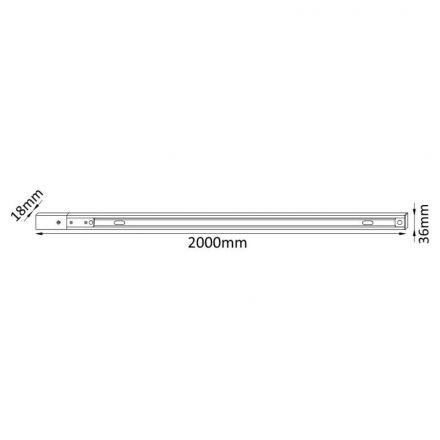 Шинопровод однофазный с питанием и заглушкой Crystal Lux CLT 0.11 01 L2000 BL