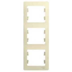 Рамка 3-я Schneider Electric Glossa Беж , вертикальная GSL000207