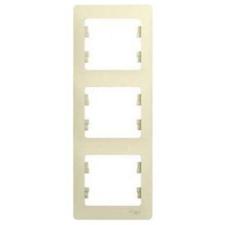 Рамка 3-я Schneider Electric Glossa Беж , вертикальная GSL000207