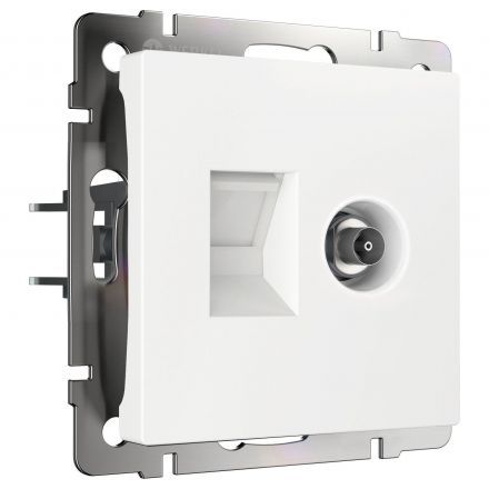 Розетка ТВ+Ethernet RJ-45 6 cat. (белый) Werkel W1181301