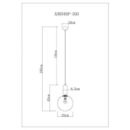 Светильник подвесной Arte Lamp A3034SP-1GO