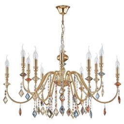 Подвесная люстра Crystal Lux MERCEDES SP6+6 GOLD/COLOR (CRYSTAL-LUX MERCEDES SP6+6 GOLD/COLOR)