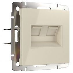 Розетка двойная компьютерная Werkel W1181103слоновая кость (WL03-RJ45+RJ45 -ivory)