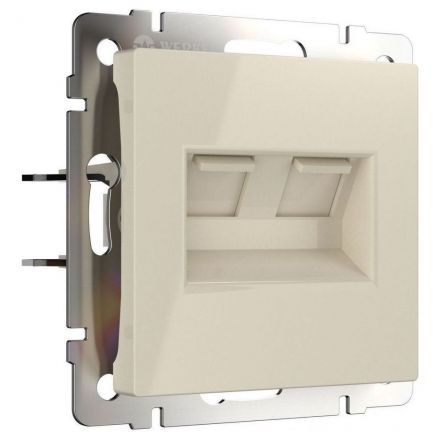Розетка двойная компьютерная Werkel W1181103слоновая кость (WL03-RJ45+RJ45 -ivory)