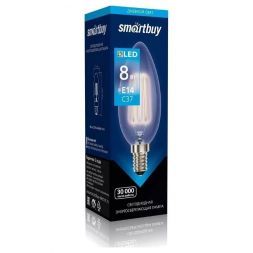 Филаментная светодиодная лампа Свеча С37 8W 4000K E14 Smartbuy SBL-C37F-8-40K-E14