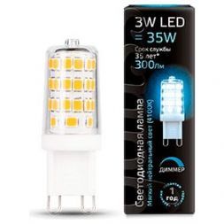 Лампа Gauss 107309203 LED G9 3W 4100K диммируемая
