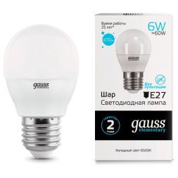 Лампа Gauss 53236 LED Elementary Globe 6W E27 6500K