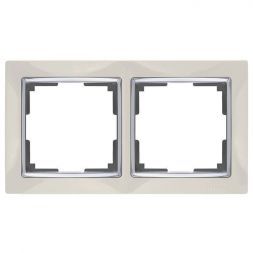 Рамка 2-местная Werkel W0021903 слоновая кость, вставка хром (WL03-Frame-02-ivory)