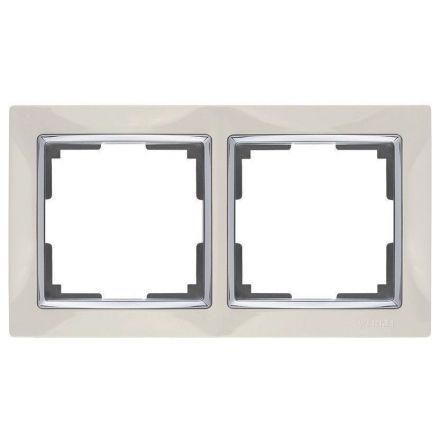 Рамка 2-местная Werkel W0021903 слоновая кость, вставка хром (WL03-Frame-02-ivory)