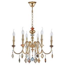 Подвесная люстра Crystal Lux Mercedes SP6 Gold/Color (CRYSTAL-LUX Mercedes SP6 Gold/Color)