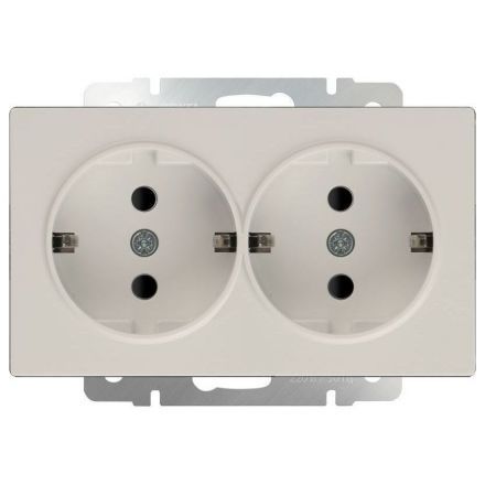 Розетка двойная с заземлением Werkel W1172003 слоновая кость (WL03-SKG-02-IP20)