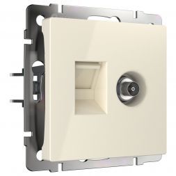 Розетка ТВ+Ethernet RJ-45 6 cat.(слоновая кость) Werkel W1181303