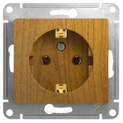 Розетка с заземлением Schneider Electric Glossa Дерево Дуб GSL000543