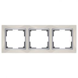 Рамка 3-местная Werkel W0031903 слоновая кость, вставка хром (WL03-Frame-03-ivory)