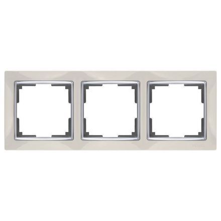 Рамка 3-местная Werkel W0031903 слоновая кость, вставка хром (WL03-Frame-03-ivory)