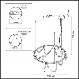 Подвесная светодиодная люстра Odeon Light 4397/55L Corda