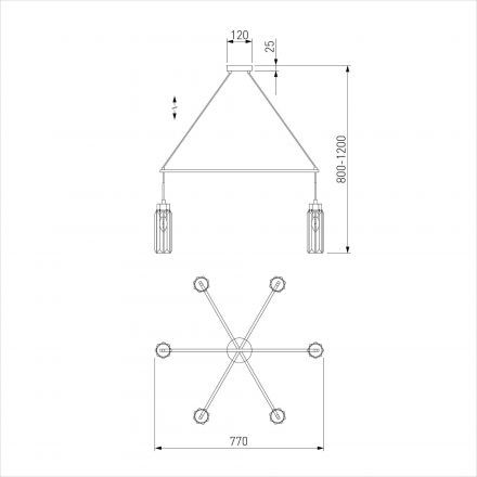 Люстра Eurosvet 60163/6 латунь