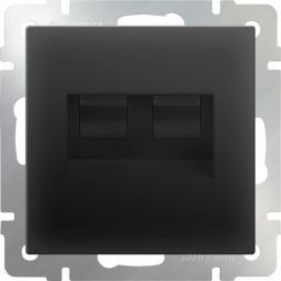 Розетка двойная Ethernet Werkel W1182208 черный матовый (WL08-RJ45+RJ45)