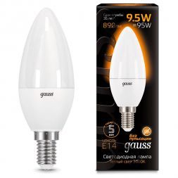 Лампа Gauss 103101110 LED Candle E14 9.5W 3000К