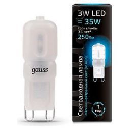 Лампа Gauss 107409203 LED G9 3W 4100K пластик