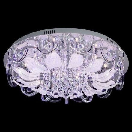 Люстра LV 8185/15 CH G4 12V*20W /LED фиолетовая